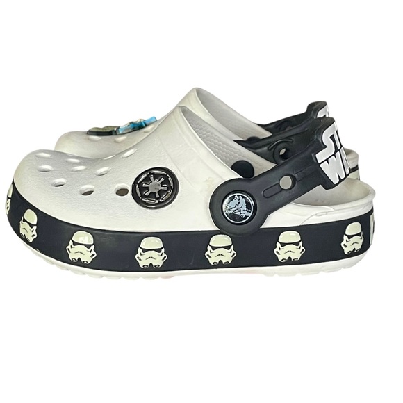Crocs Clogs Shoes Kids Toddlers 8 / 9 White Crocband Stormtrooper Jedi Star Wars - Picture 5 of 10